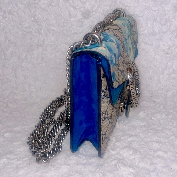 Gucci GG Supreme Dionysus Blooms Floral Mini Chain Shoulder Crossbody Bag Blue - Picture 5 of 17